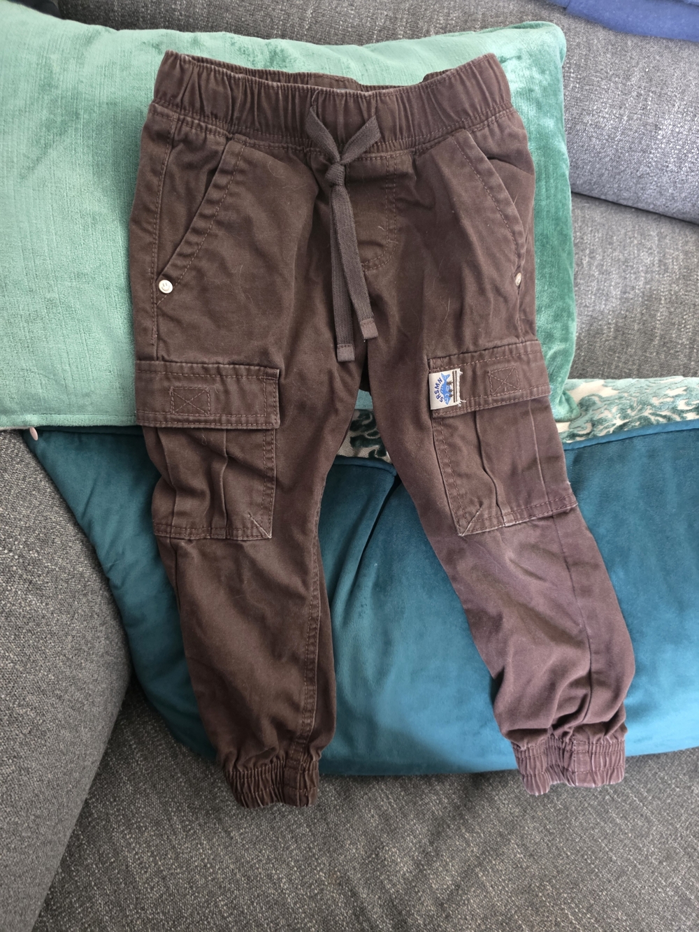 Kids Brown Cargo Jogger Pants - Souris Mini 3 Ans